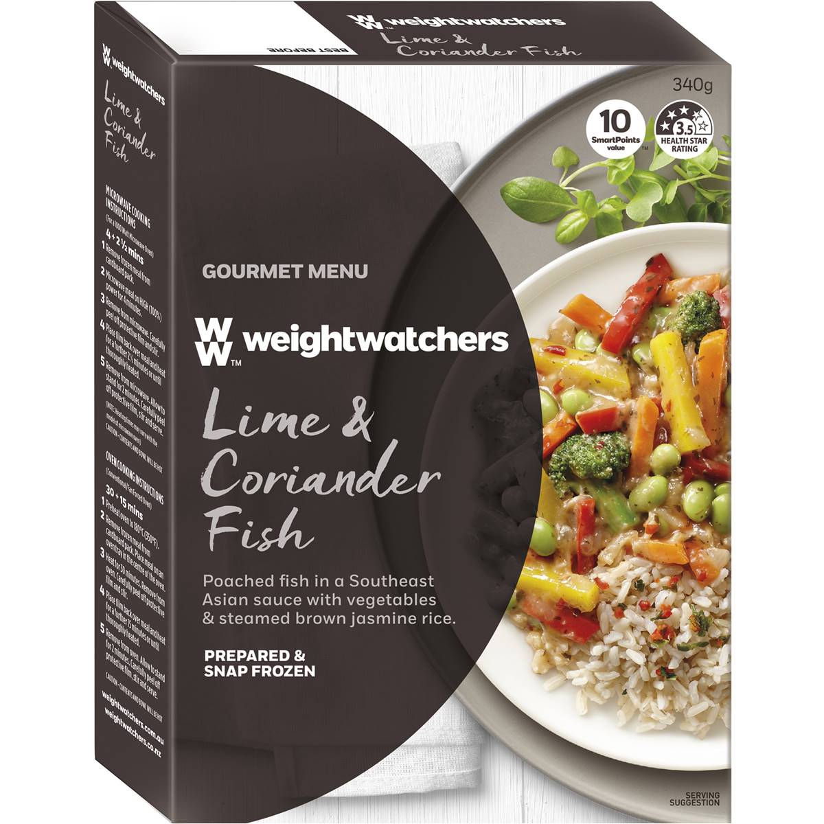 Weight Watchers Frozen Meal Lime & Coriander Poached Fish 340g Woolworths