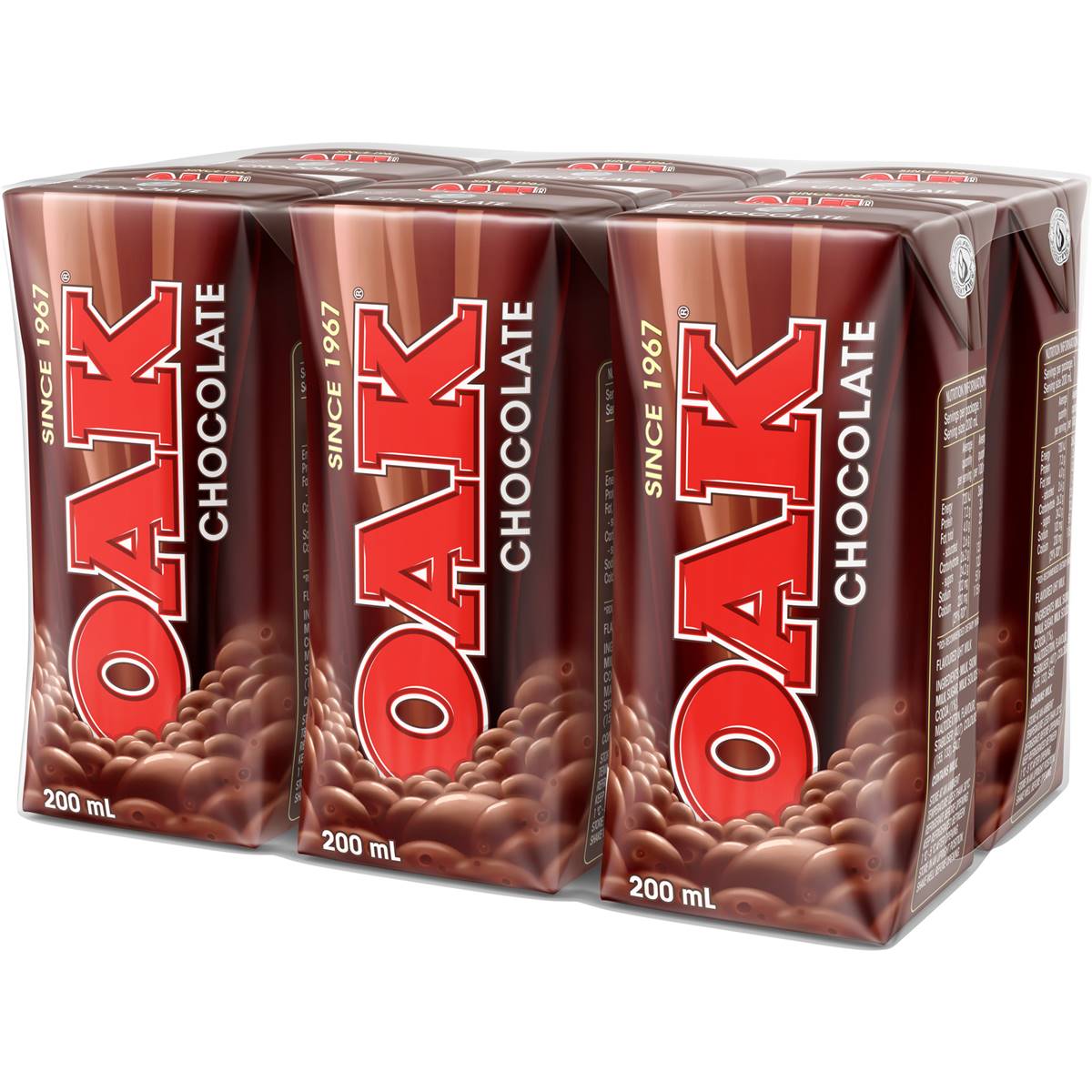 Oak Chocolate Milk 200ml X 6 Pack 