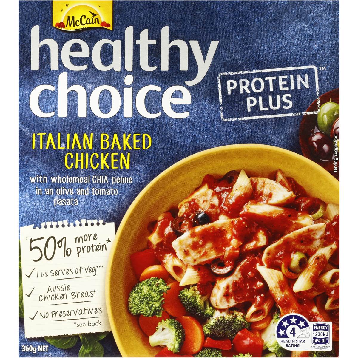Mccain Protein Plus Frozen Meal Italian Baked Chicken 360g Woolworths