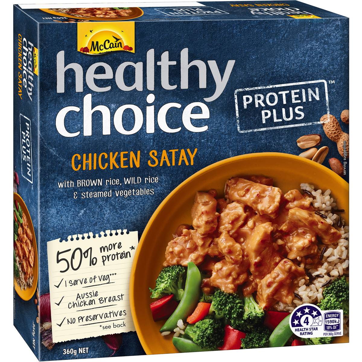 Mccain Protein Plus Frozen Meal Satay Chicken 360g | Woolworths