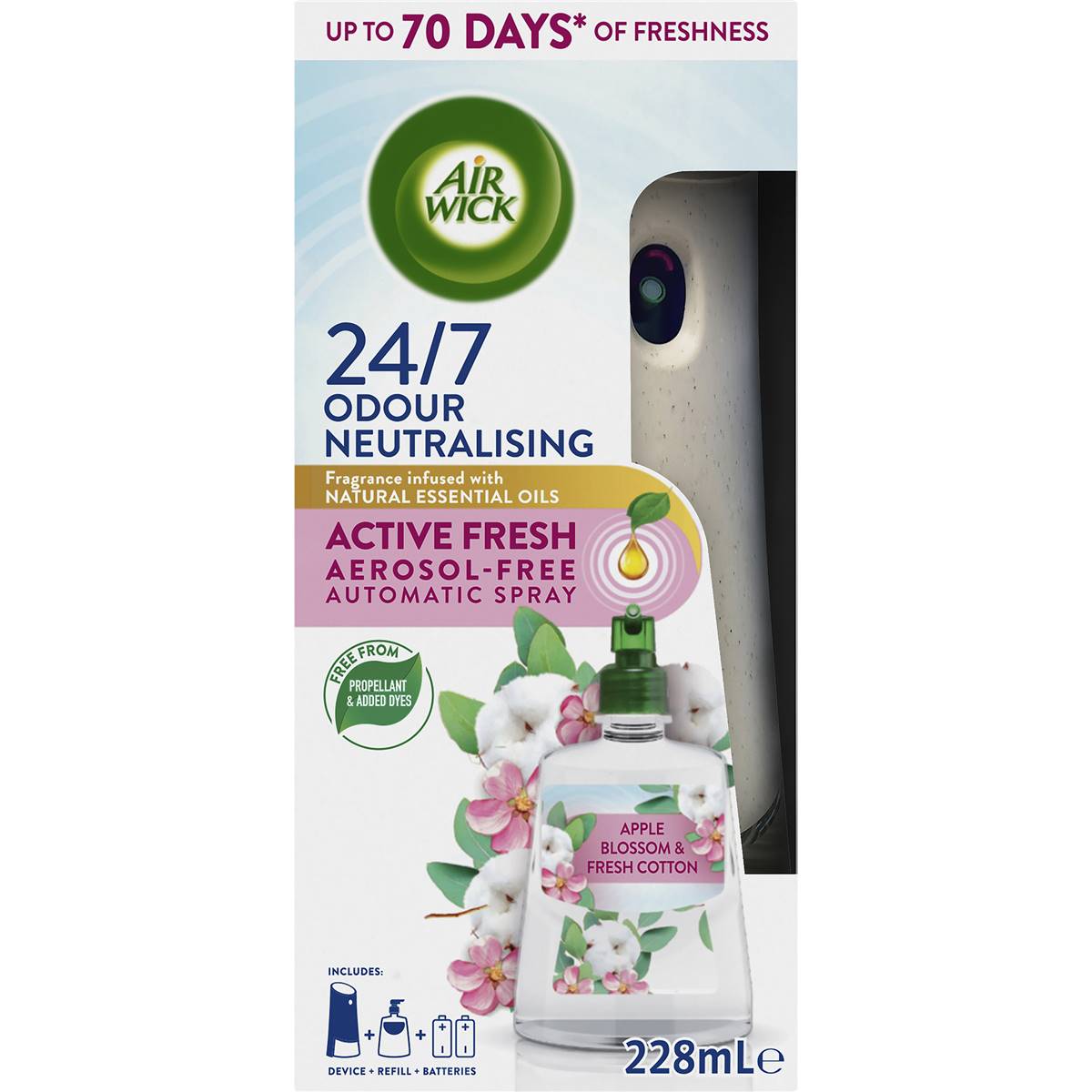 Air Wick Automatic Air Freshener Apple Blossom & Cotton 228ml Woolworths
