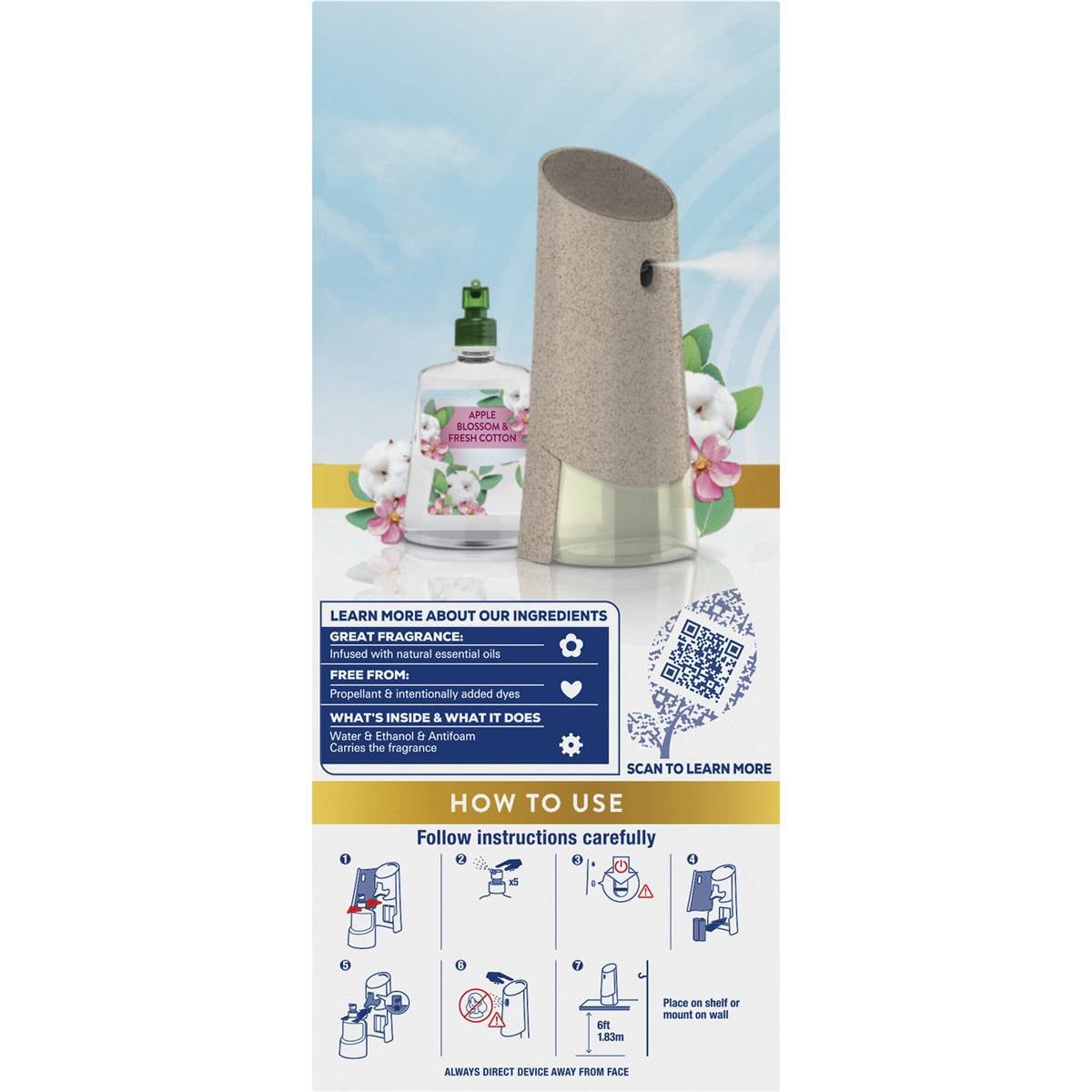 Air Wick Automatic Air Freshener Apple Blossom & Cotton 228ml Woolworths