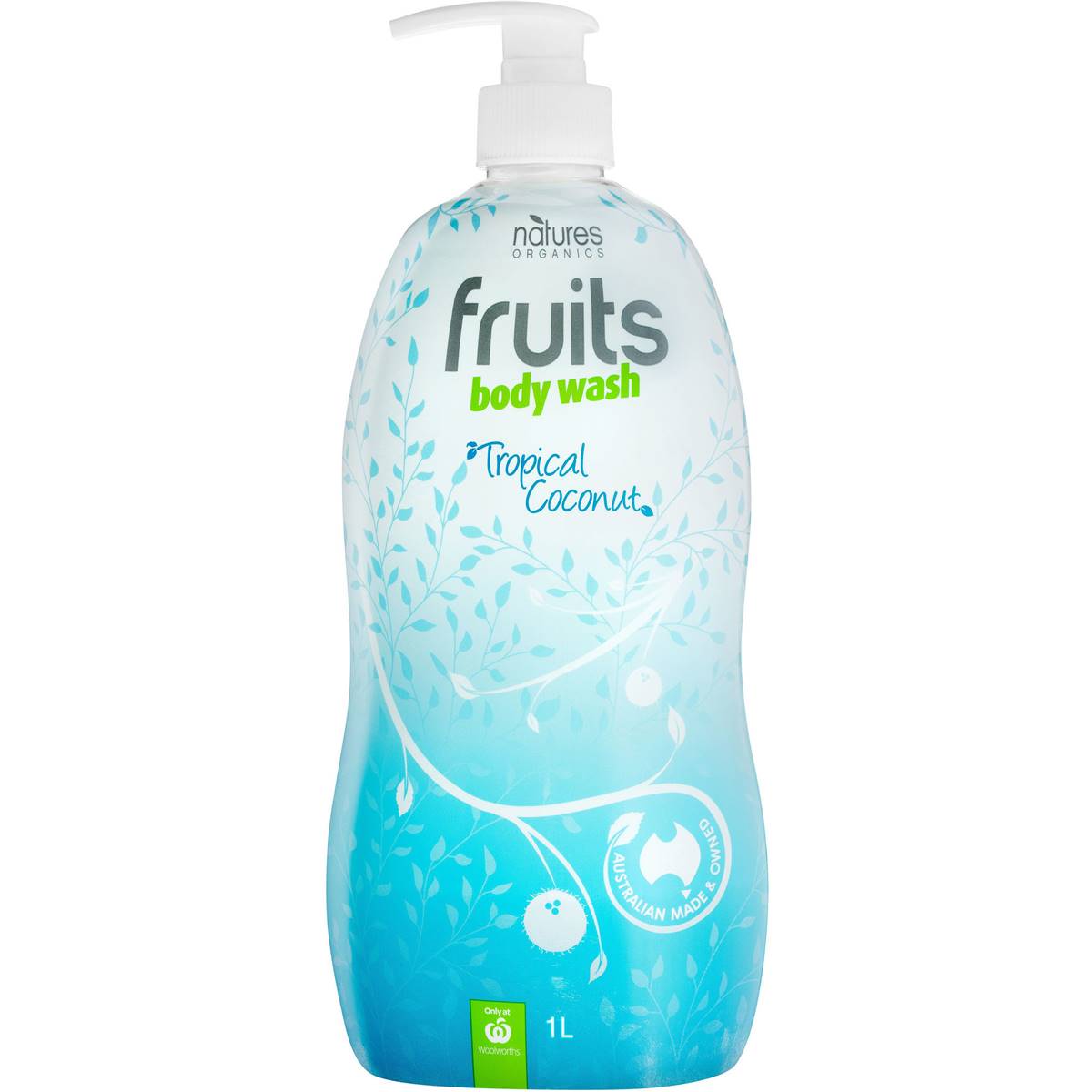 Natures Organics Fruits Body Wash Tropical Coconut 1l Woolworths