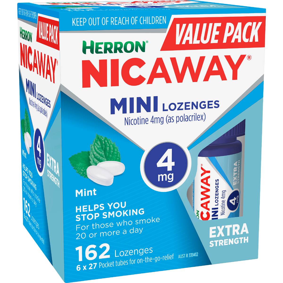 Herron Nicaway Mini Lozenges 4mg Value 162 pack