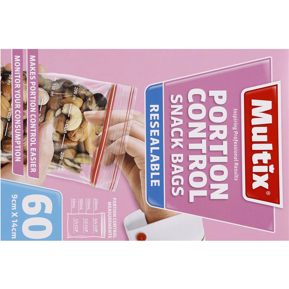 Multix Resealable Portion Control Snack Bags 60 Pack Woolworths