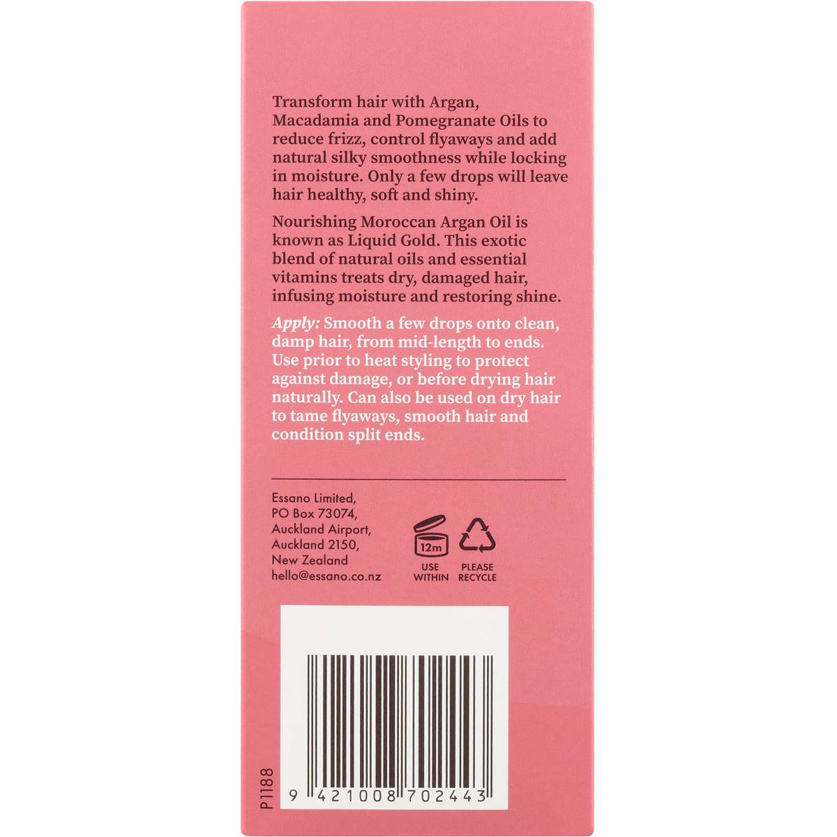 Essano Argan Oil Hair Recovery Serum 50ml Woolworths