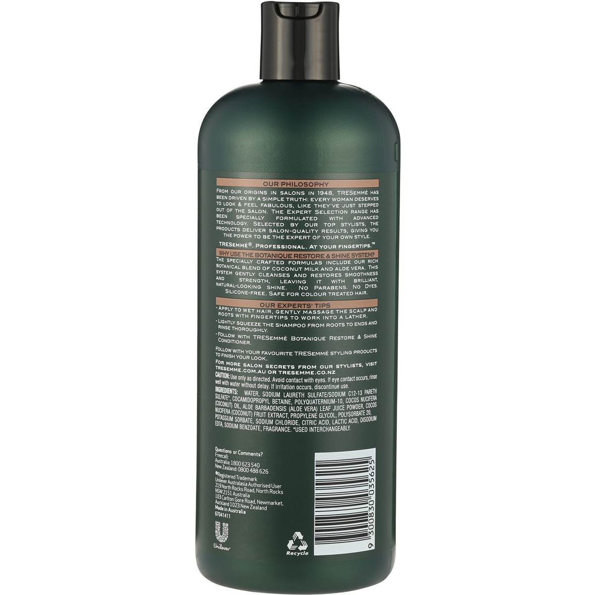 Tresemme Botanique Shampoo Restore & Shine 750ml | Woolworths