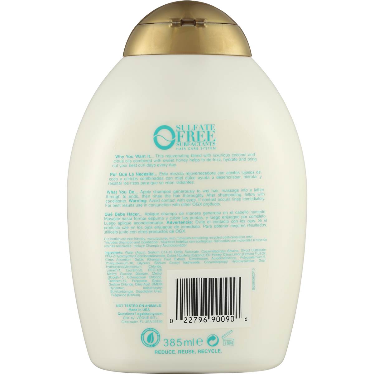 Ogx Shampoo Quenching & Coconut Curls 385ml Woolworths