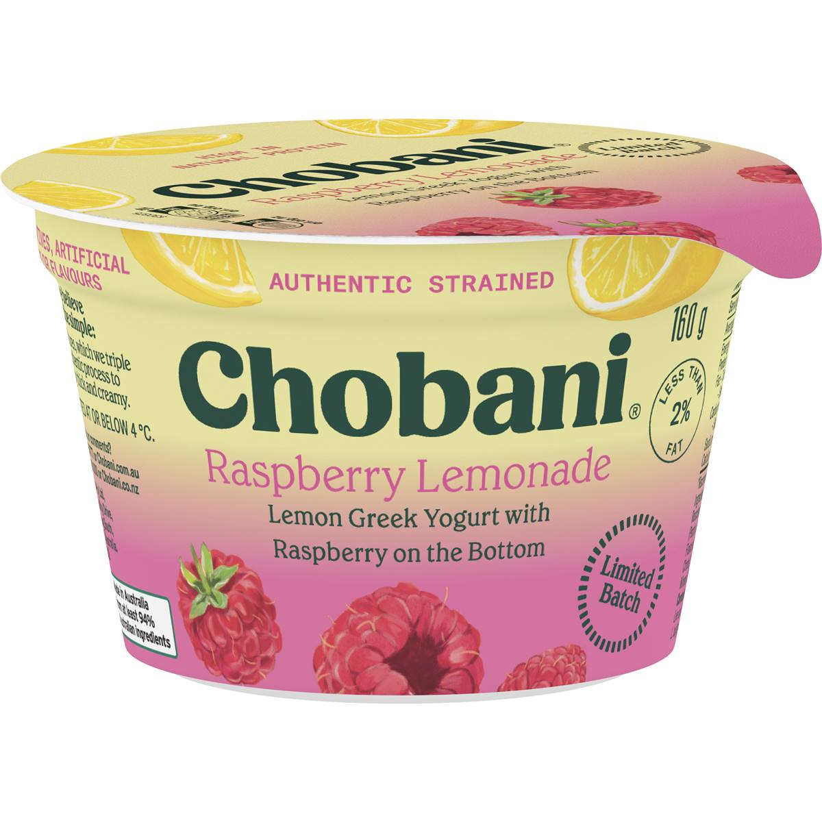 Chobani Raspberry Lemon Greek Yogurt 160g | Woolworths