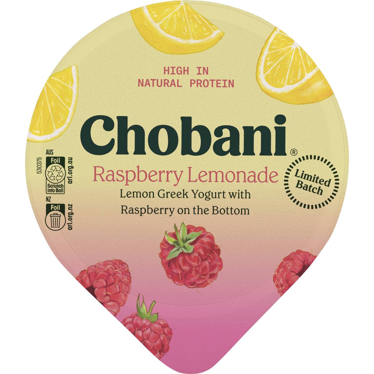 Chobani Raspberry Lemon Greek Yogurt 160g | Woolworths