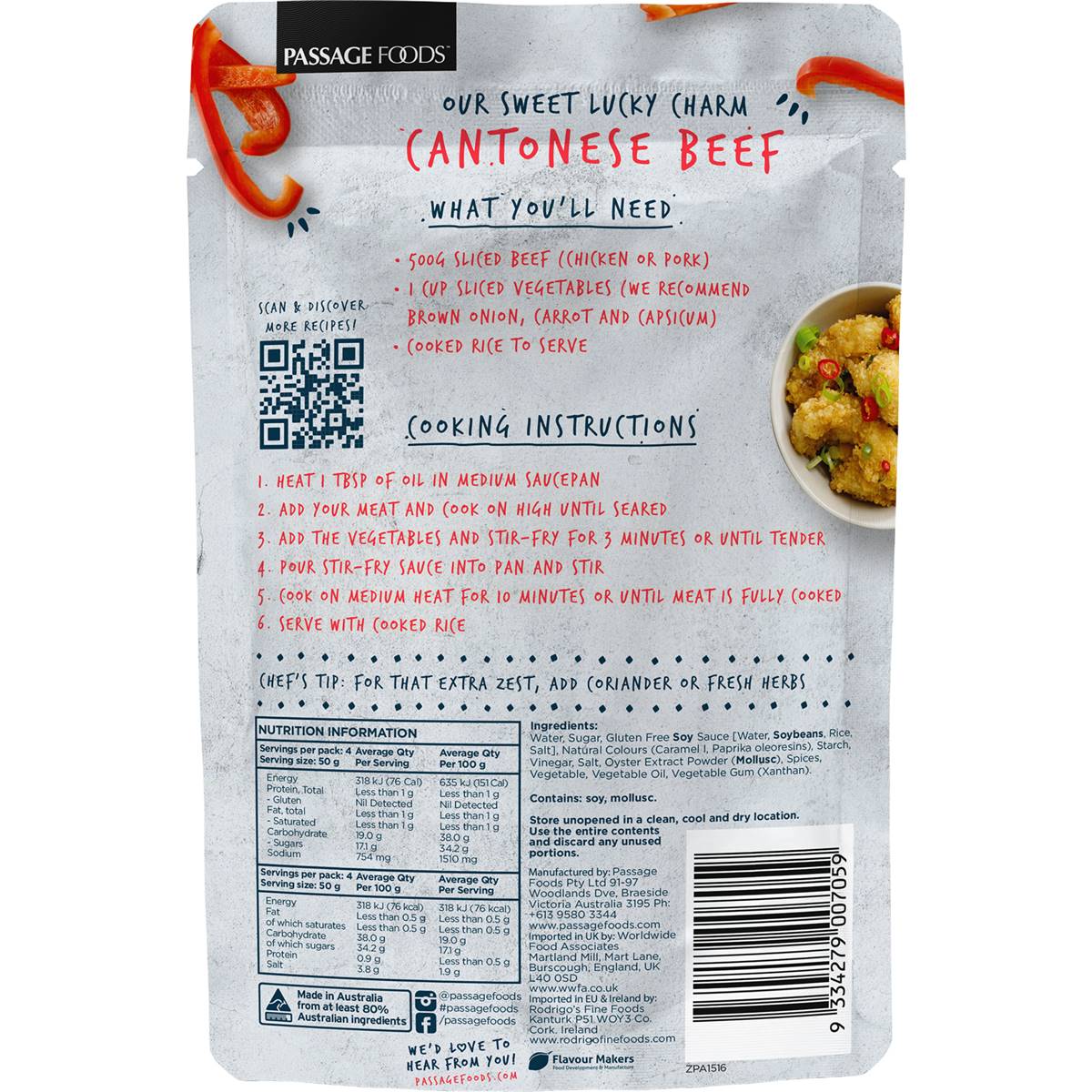 Passage To Asia Cantonese Beef Stirfry Sauce 200ml Woolworths