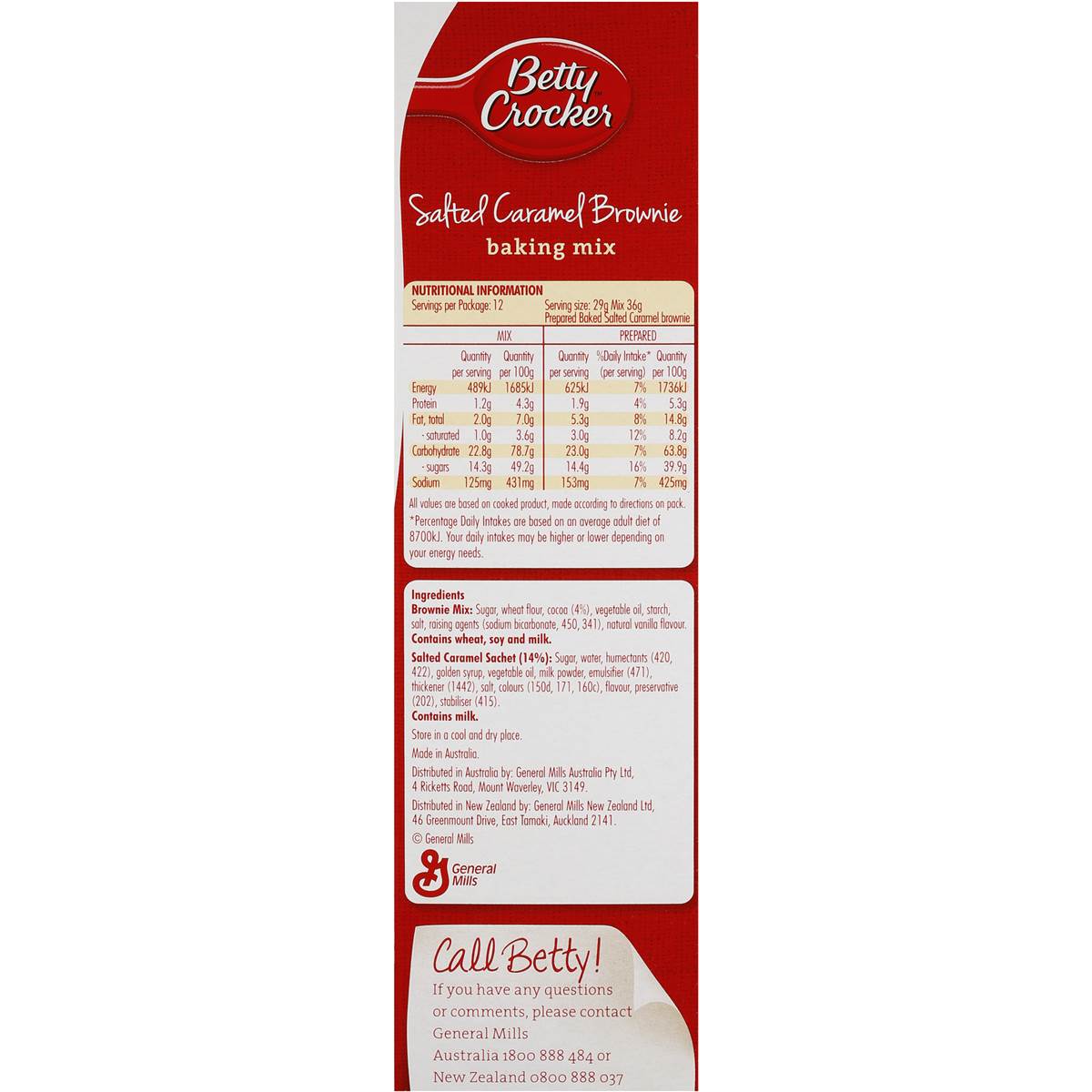 Betty Crocker Salted Caramel Brownie Mix 350g Woolworths