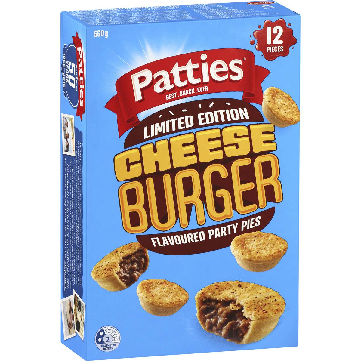 Patties Party Pies Cheese Burger 560g Woolworths