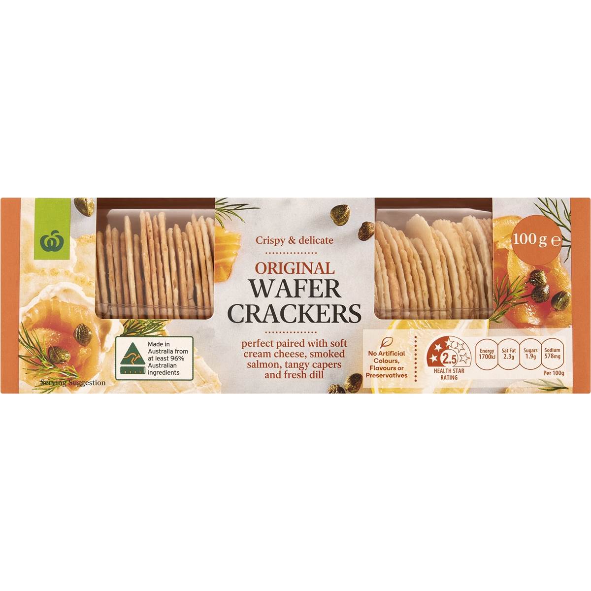 Woolworths Original Wafer Crackers 100g 