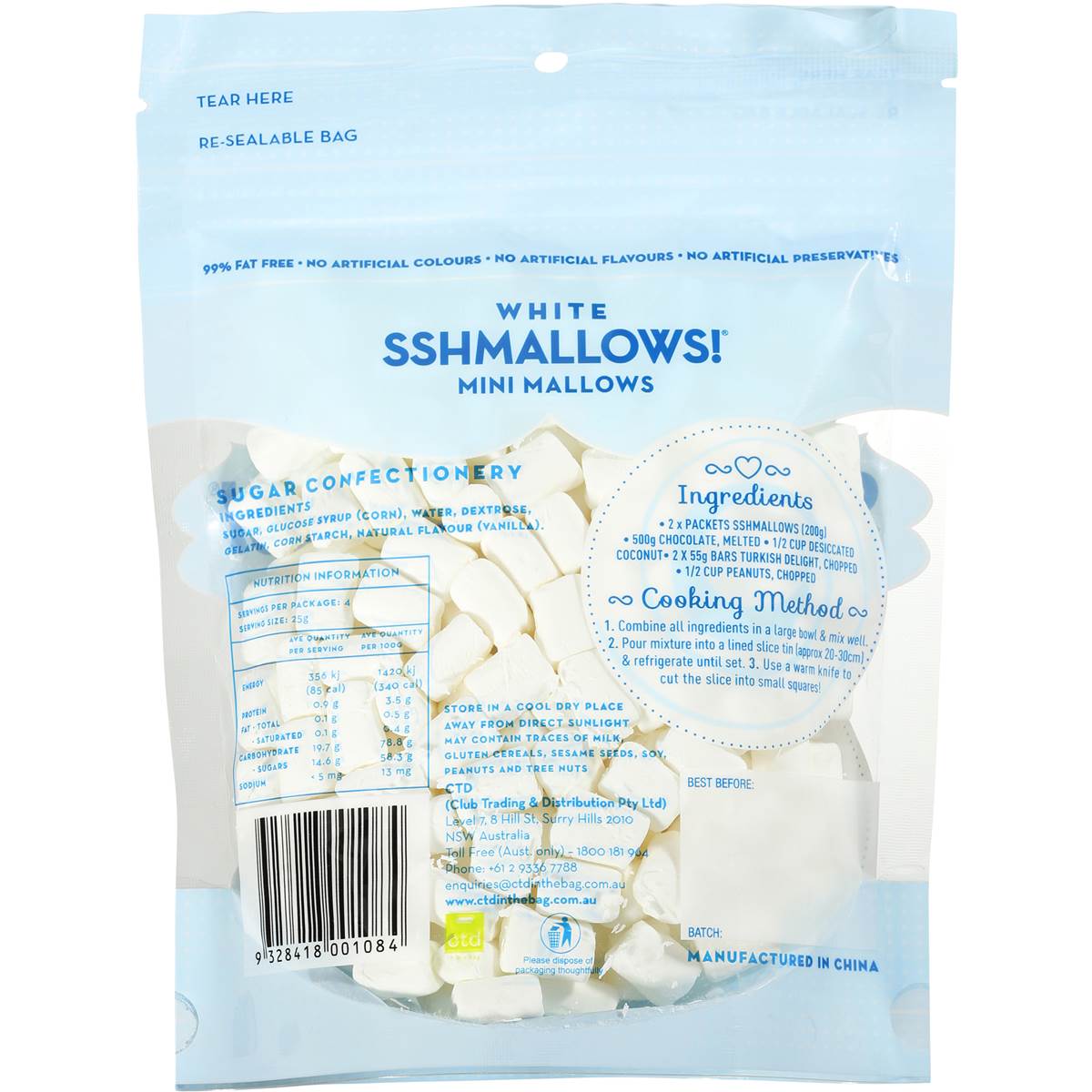 Sshmallows White Mini Marshmallows 100g Woolworths