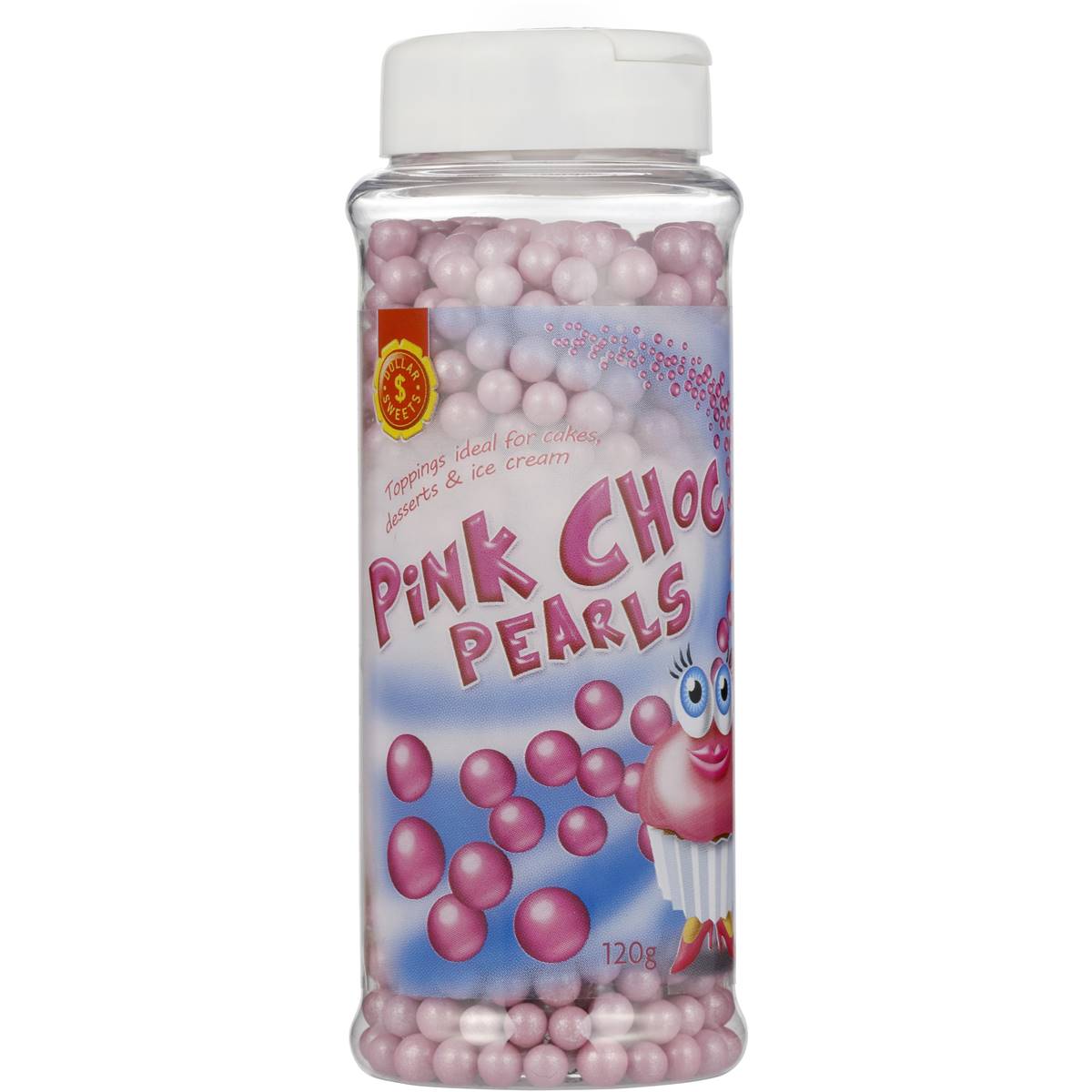 Dollar Sweets Pink Chocolate Pearls Jar 120g Woolworths