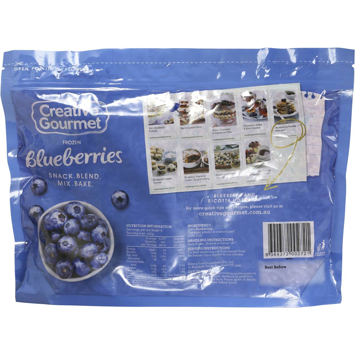 Creative Gourmet Frozen Blueberries 900g Woolworths