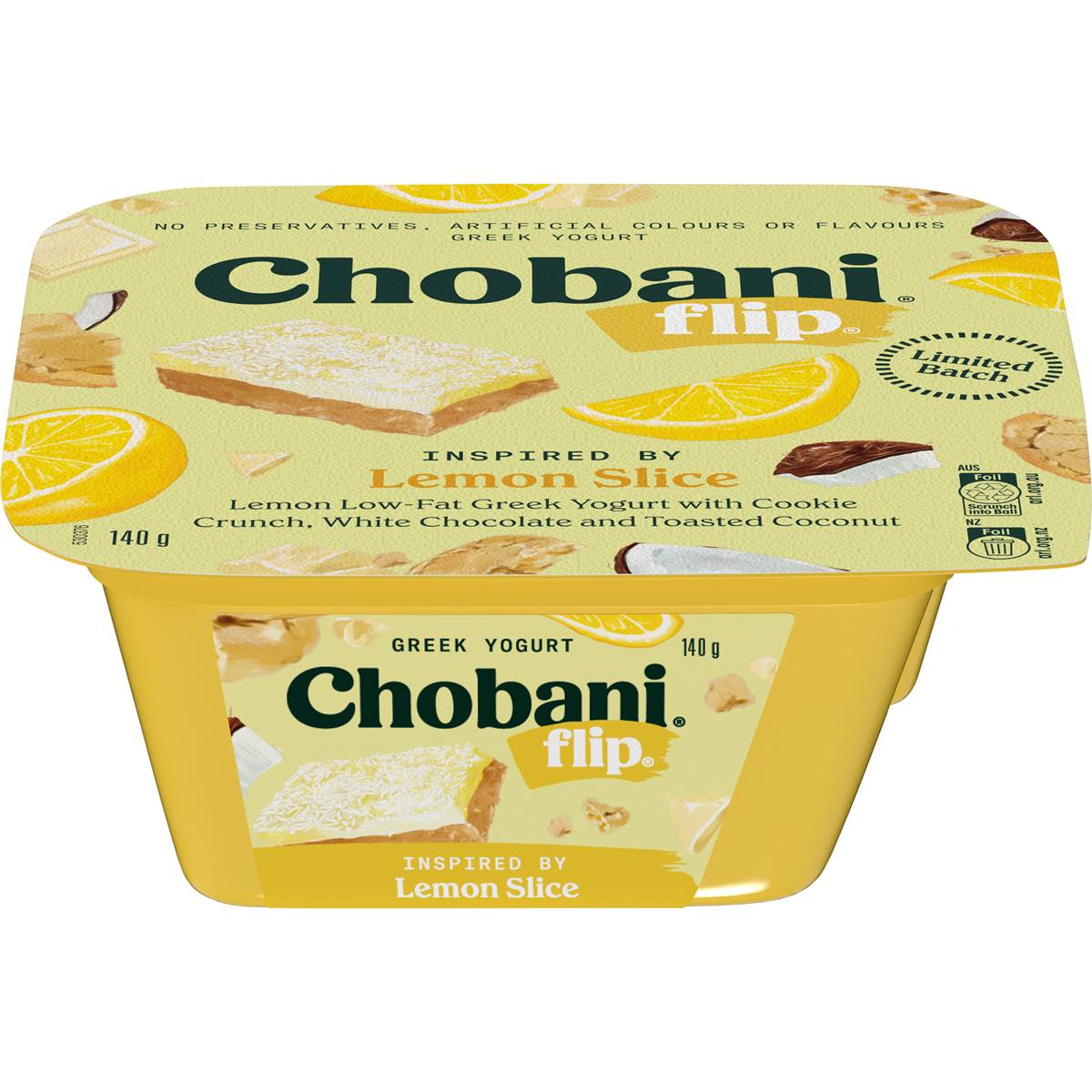 Chobani Flip Lemon Slice Greek Yogurt 140g Woolworths