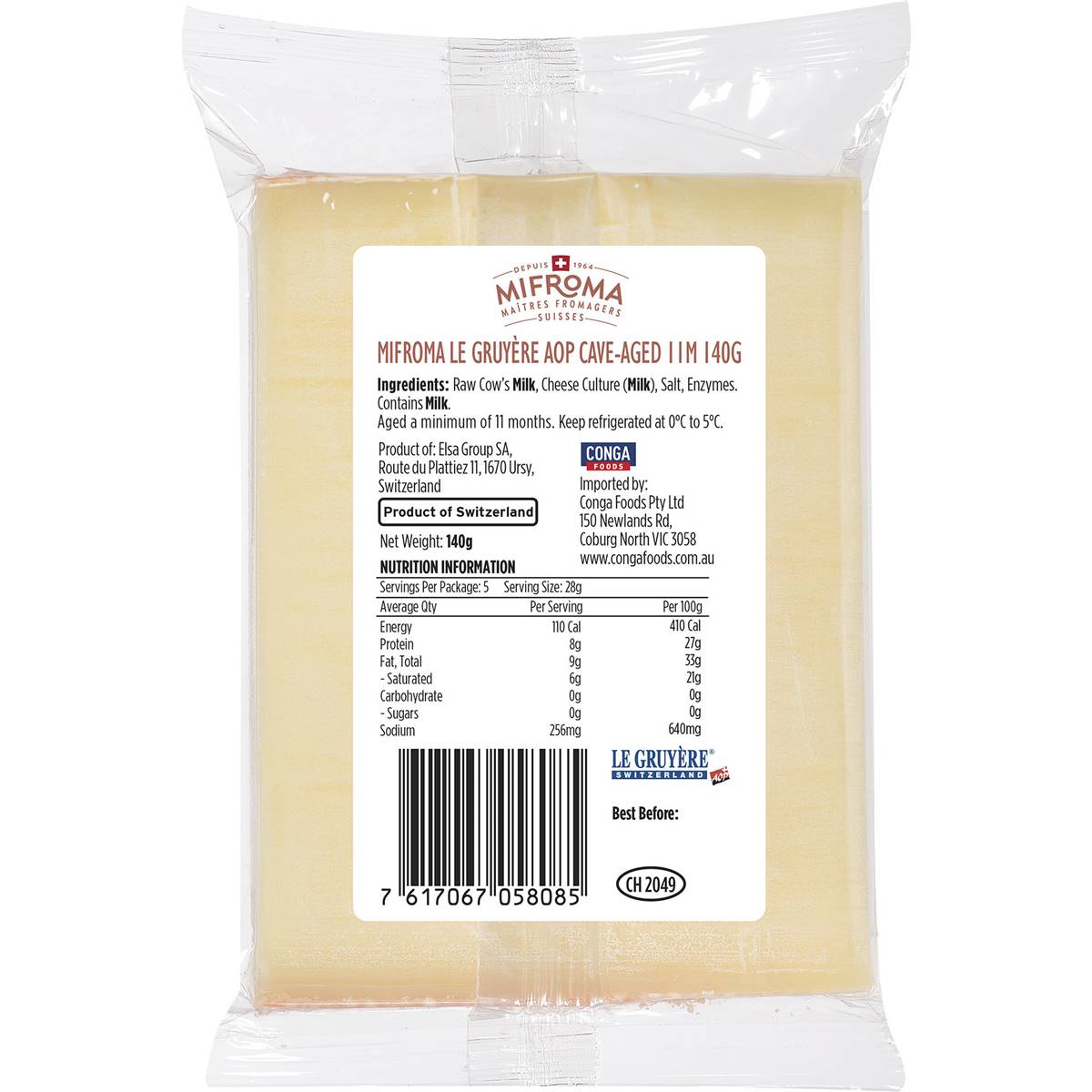 Mifroma Le Gruyere Caveaged 11 Months Cheese 140g Woolworths