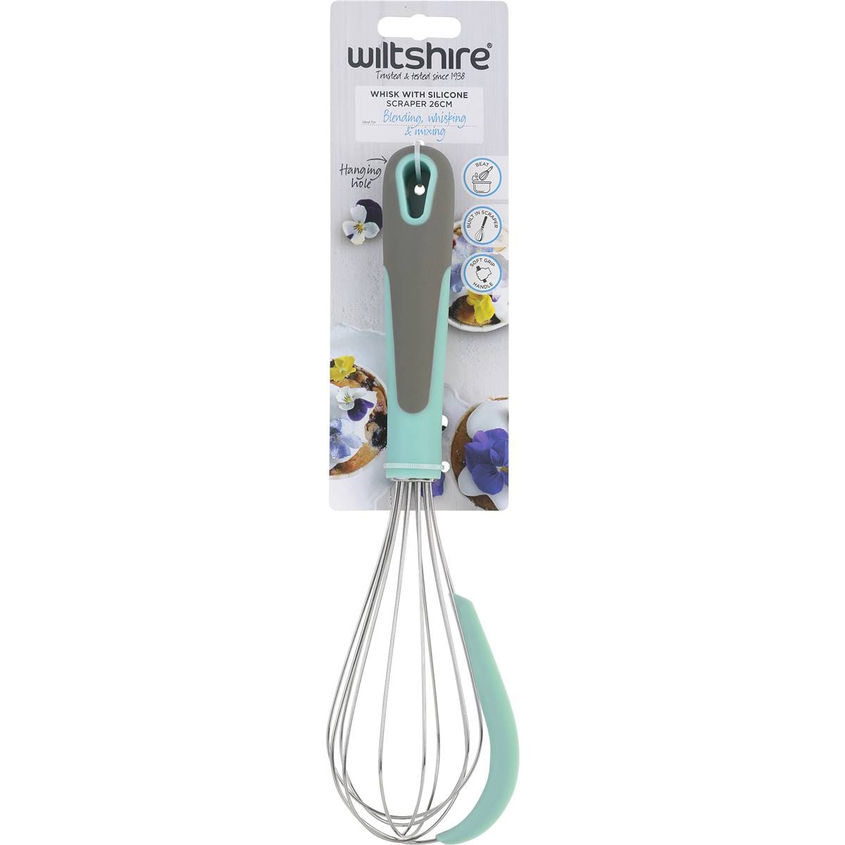 Wiltshire Whisk With Silicone Scraper 26cm Each | Woolworths