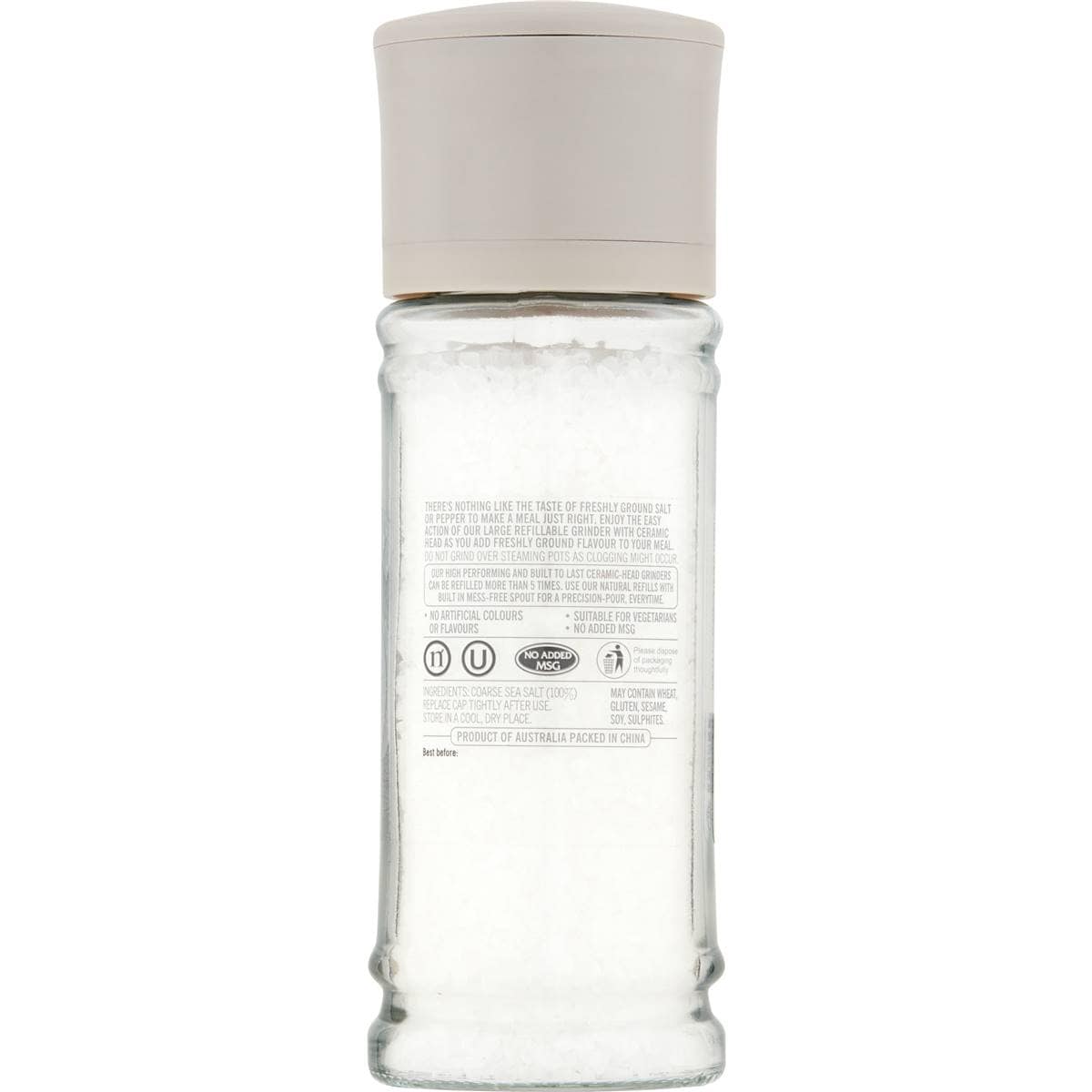 Natural Large Sea Salt Grinder 260g Woolworths