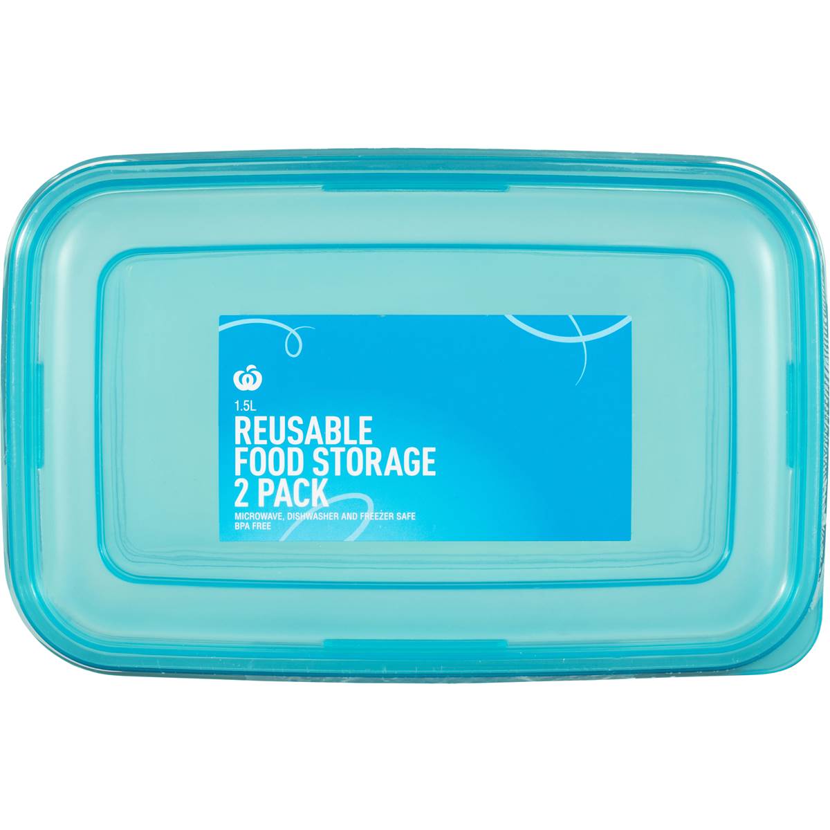 Woolworths Reusable Food Storage Container 1.5l 2 Pack Woolworths