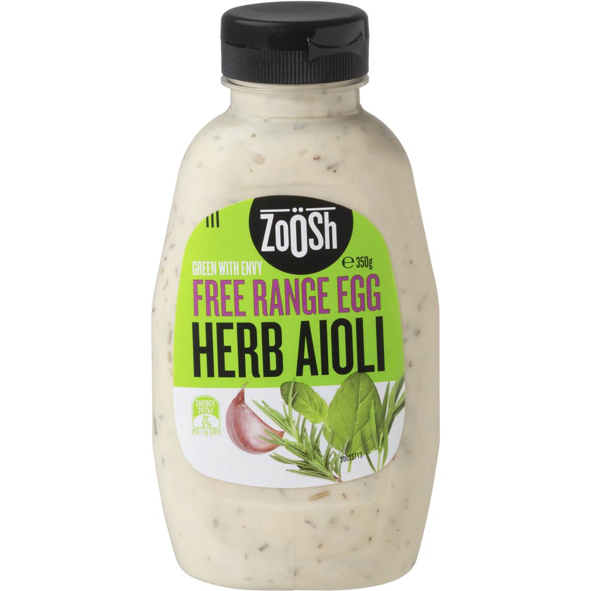Zoosh Free Range Herb Aioli 350g Woolworths