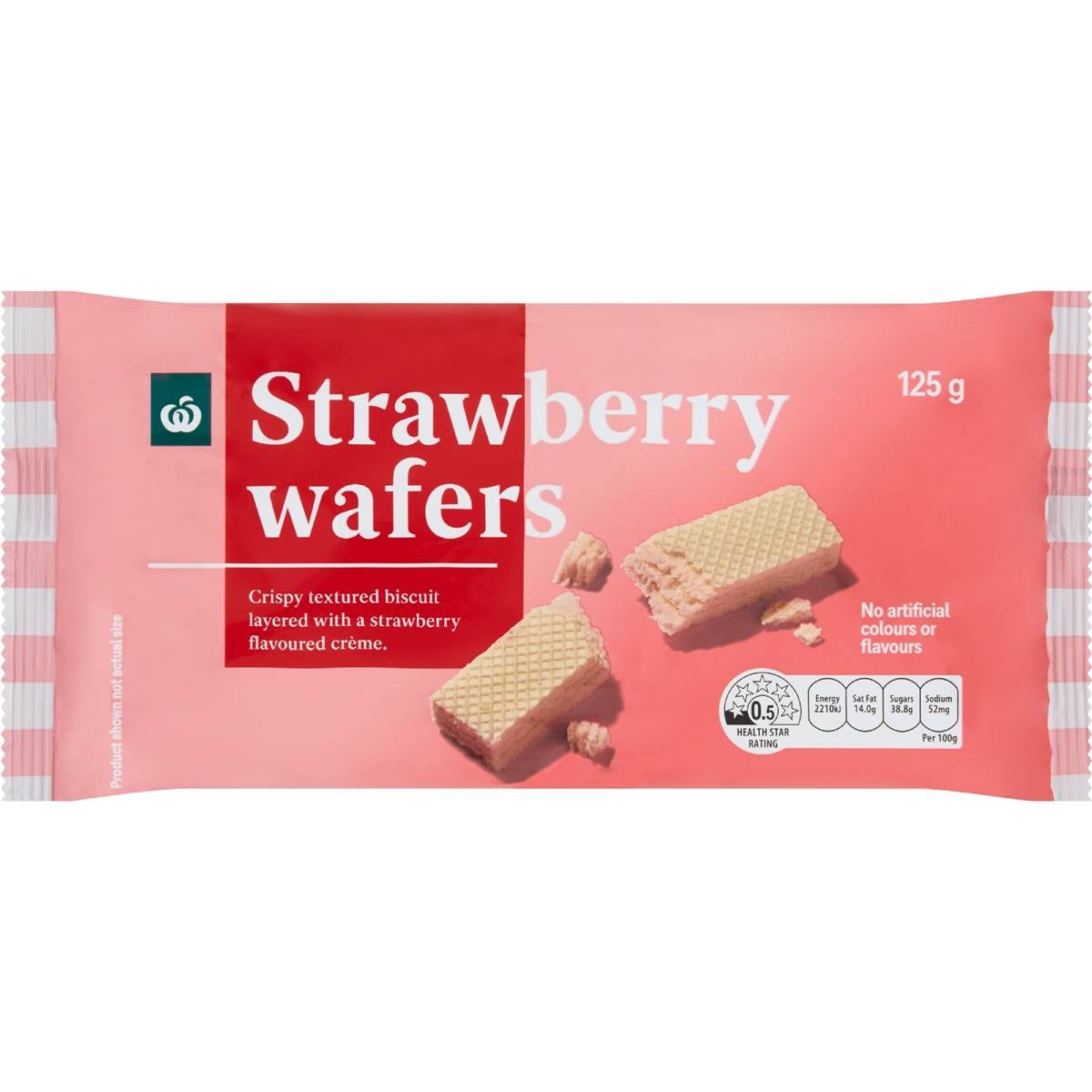 Woolworths Strawberry Creme Wafers 125g Woolworths