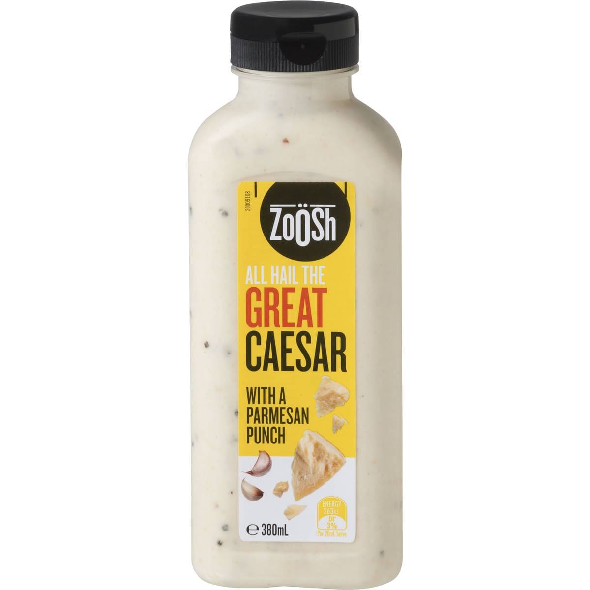 Zoosh Caesar Dressing With Parmesan 380ml Woolworths