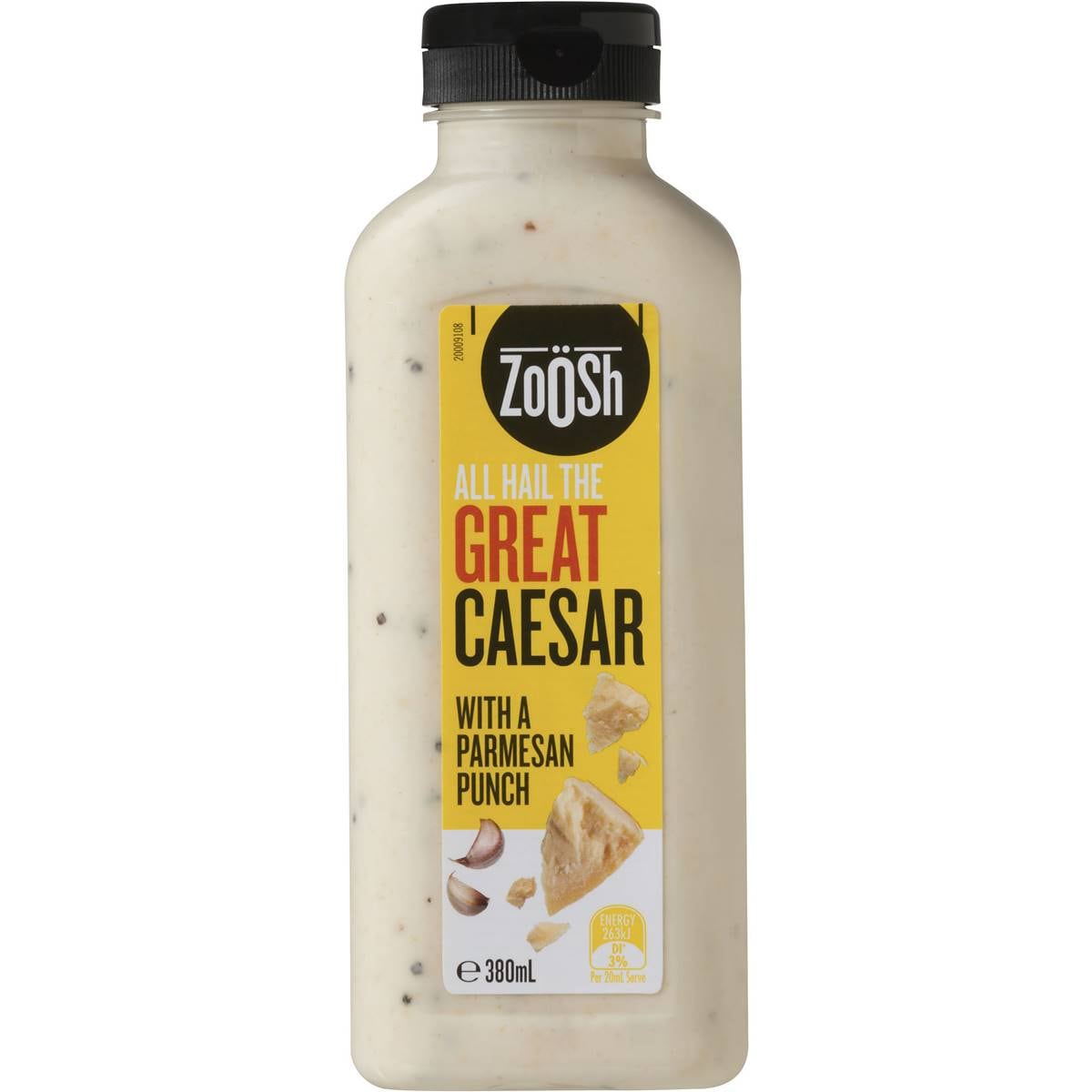 Zoosh Caesar Dressing With Parmesan 380ml Woolworths