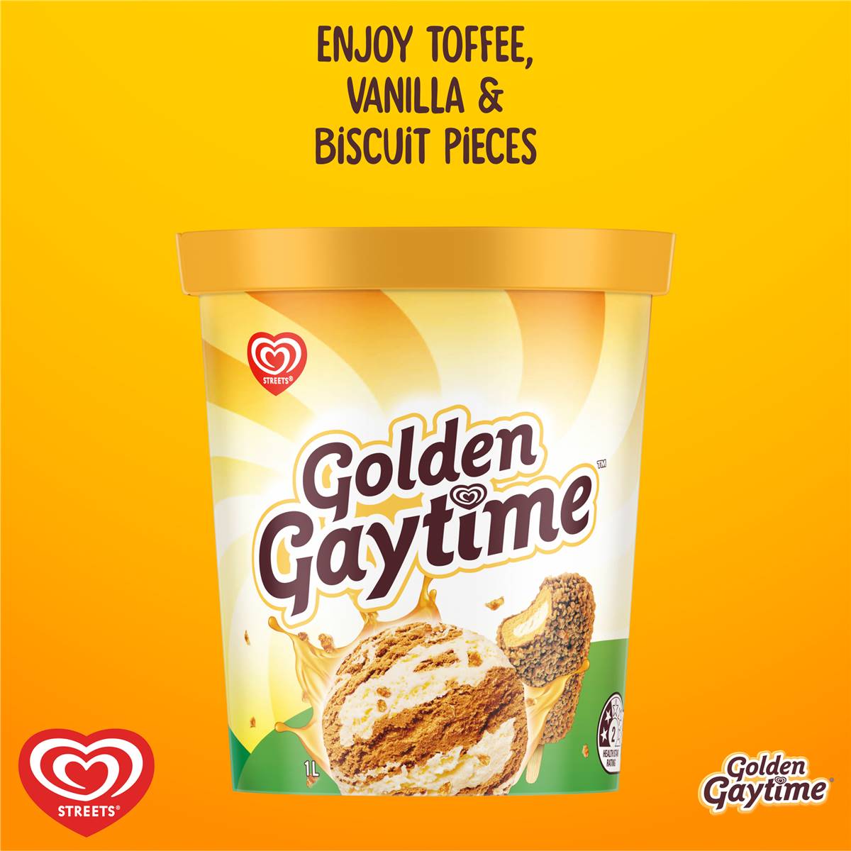 Streets Golden Gaytime Frozen Dessert 1l | Woolworths