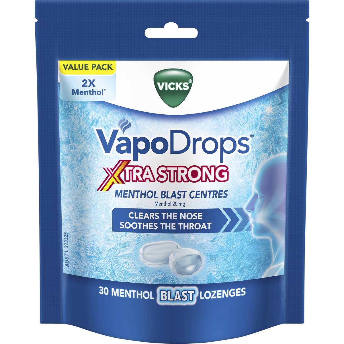 Vicks Vapo Drops Extra Strong Menthol 30 Pack | Woolworths