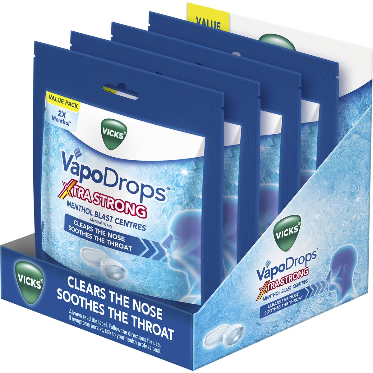 Vicks Vapo Drops Extra Strong Menthol 30 Pack Woolworths