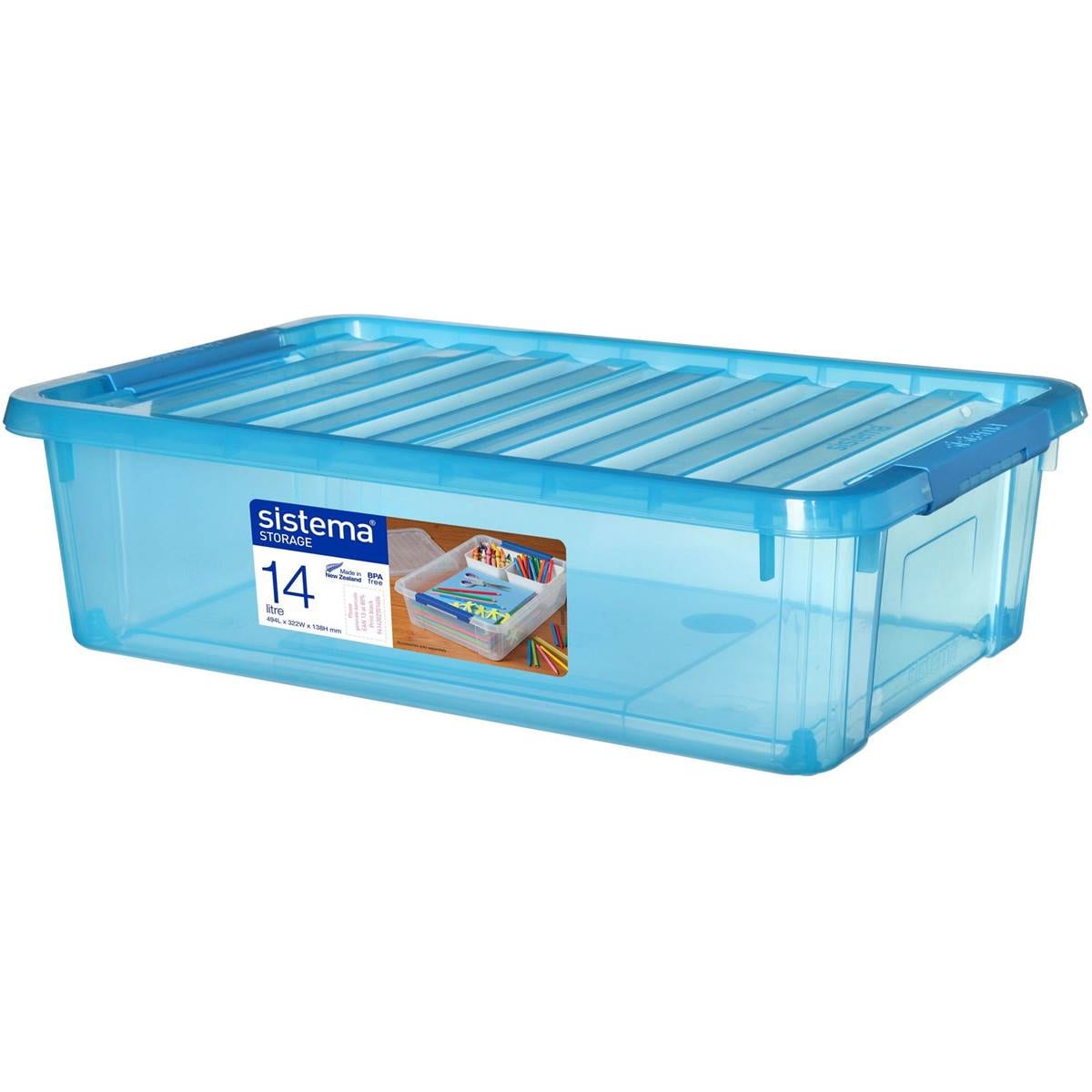 Sistema Storage Bin Blue 14l Each Woolworths
