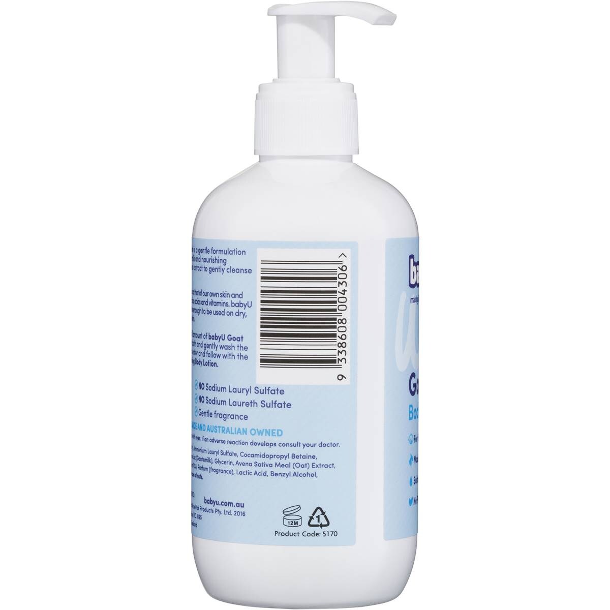 Baby U Goat Milk Body Wash 250ml Woolworths
