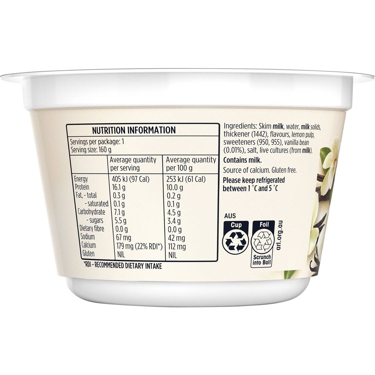 Pauls Plus Protein Vanilla Yoghurt 160g | Woolworths