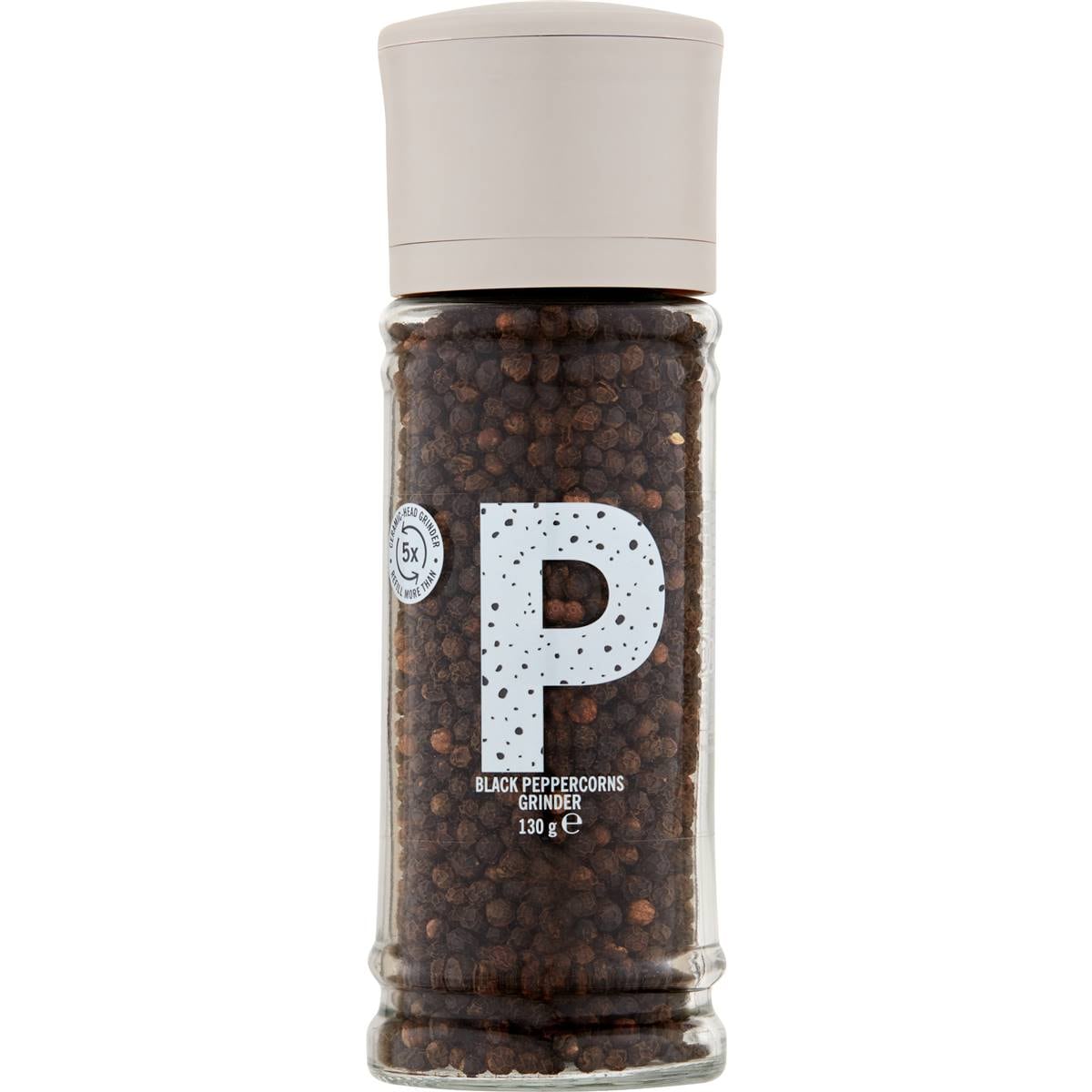 Natural Large Black Peppercorns Grinder 130g Woolworths