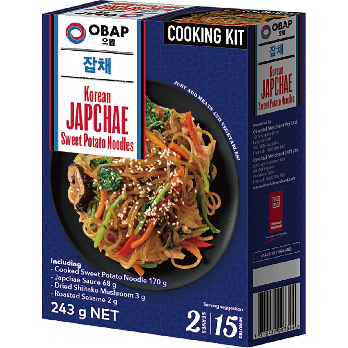 Obap Korean Japchae Sweet Potato Noodles Cooking Kit 243g Woolworths