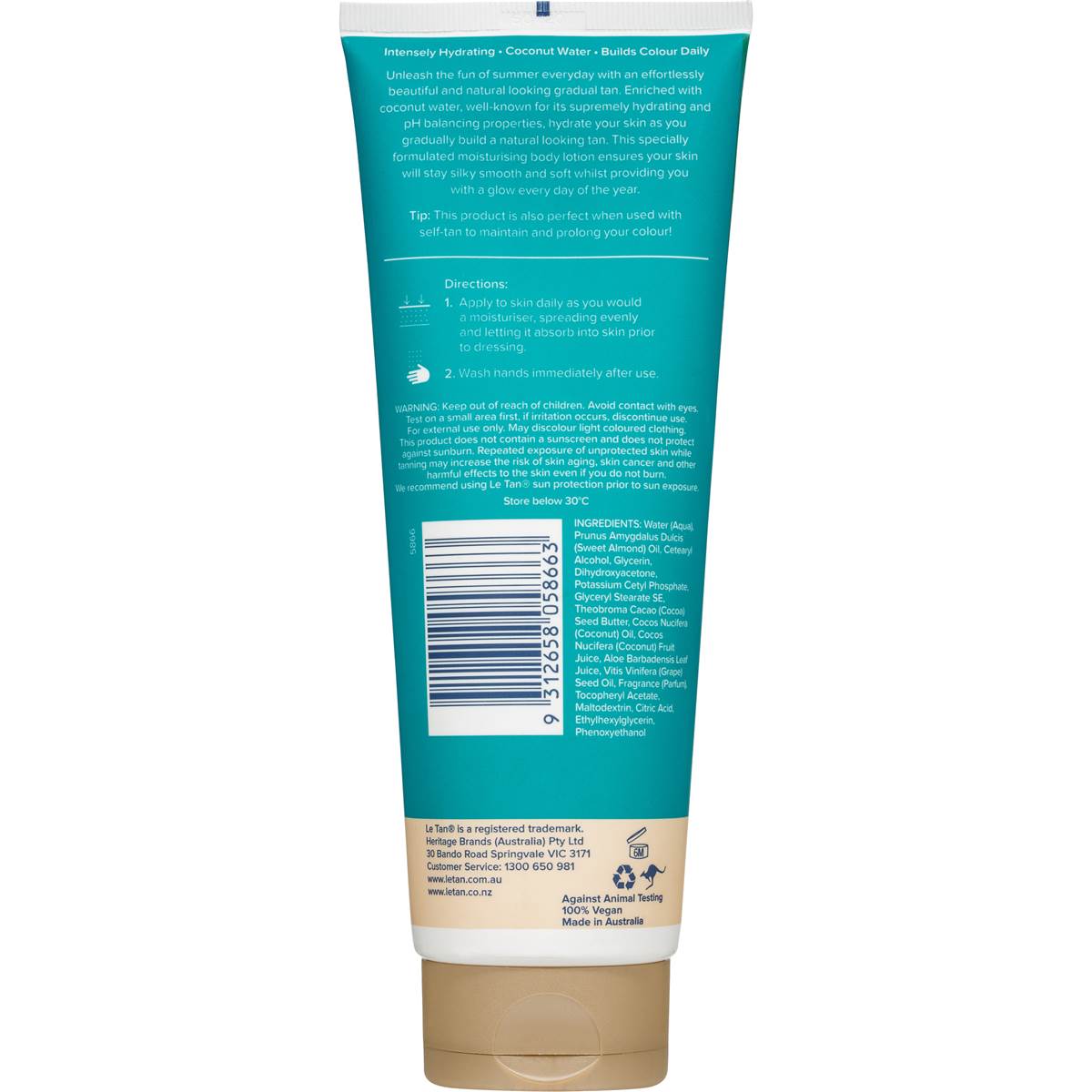 Le Tan Coconut Water Gradual Tanning Lotion 250ml | Woolworths