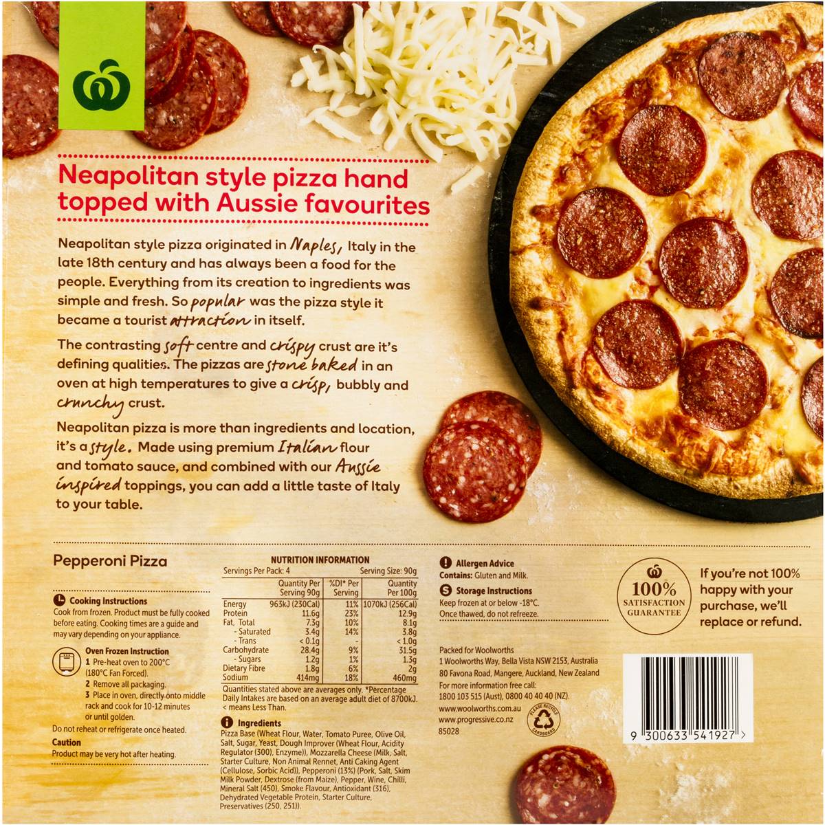 Woolworths Frozen Pizza Pepperoni 360g Woolworths