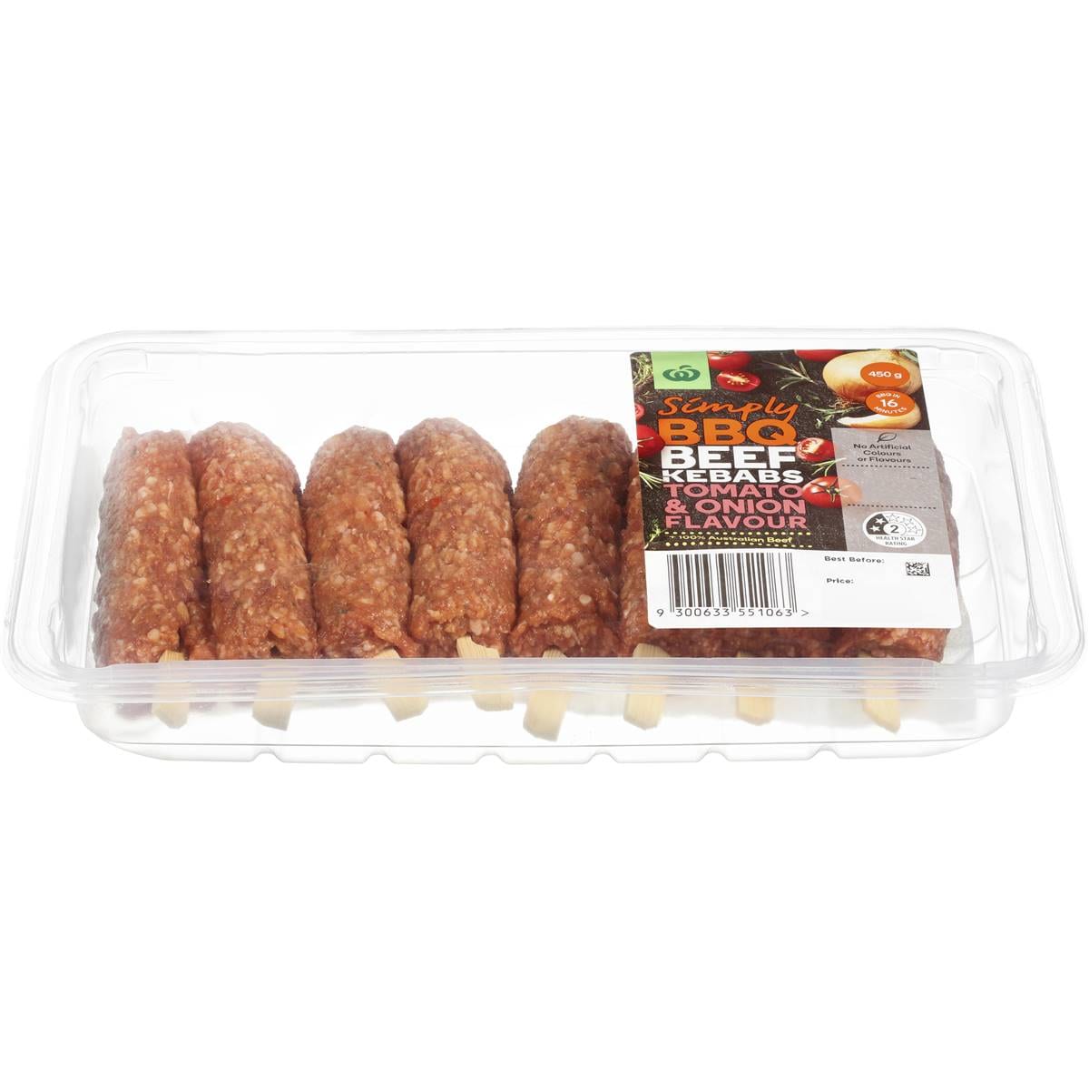 Woolworths Simply Bbq Beef Kebabs Tomato & Onion Min. 450g Woolworths