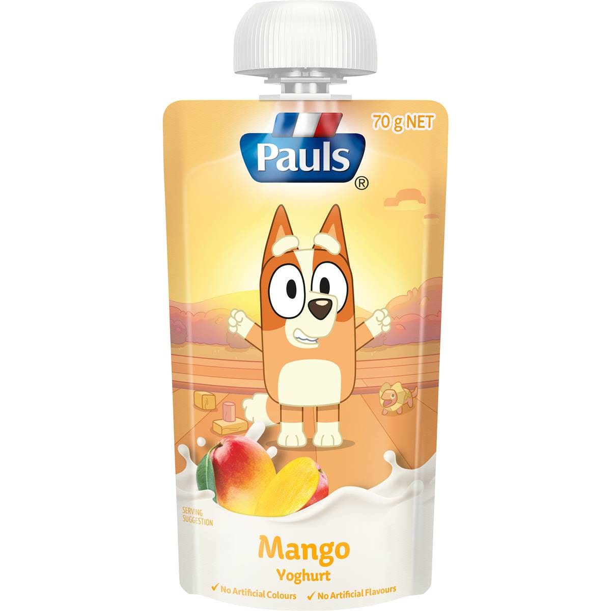 Pauls Bluey Yoghurt Pouch Mango 70g Woolworths