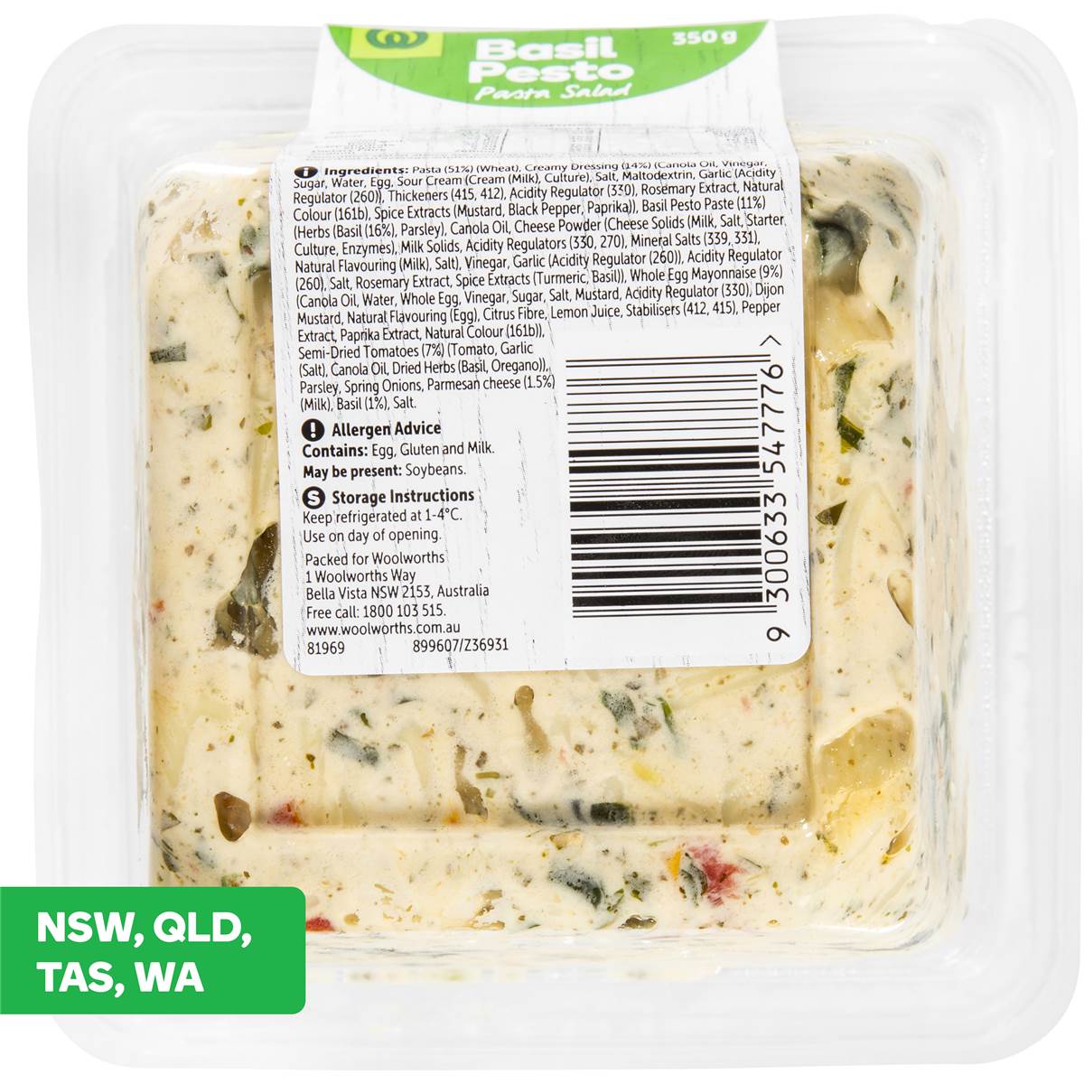 Woolworths Basil Pesto Pasta 350g Woolworths
