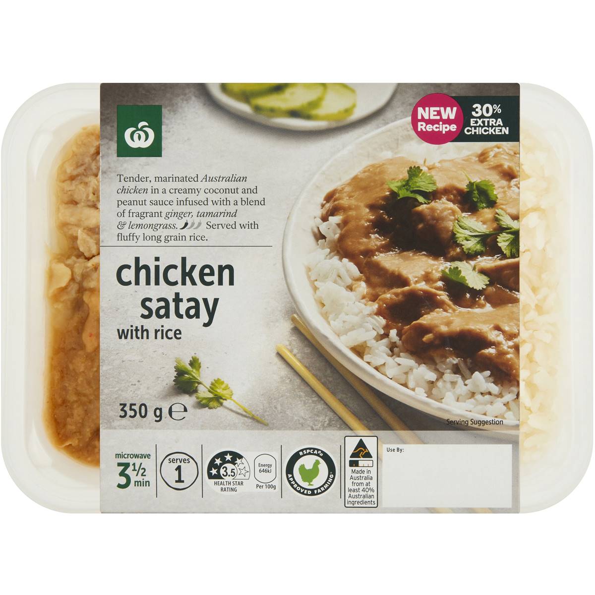 Woolworths Thai Satay Chicken With Rice Chilled Meal 350g | Woolworths