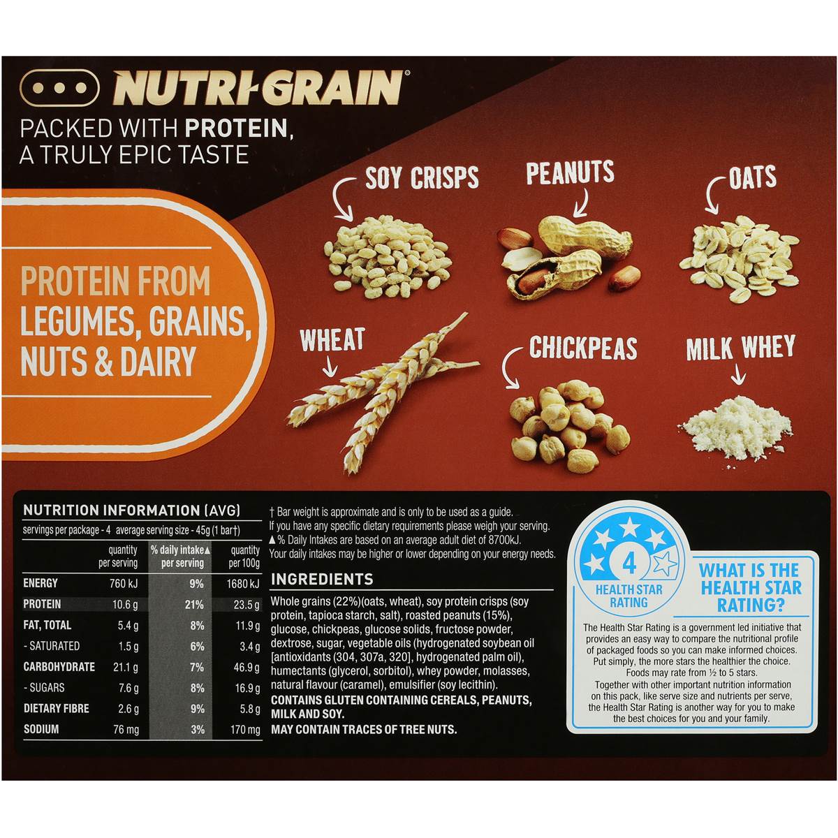 It is a graphic of Versatile Nutri Grain Food Label This is an image of Versatile Nutri Grain Food Label