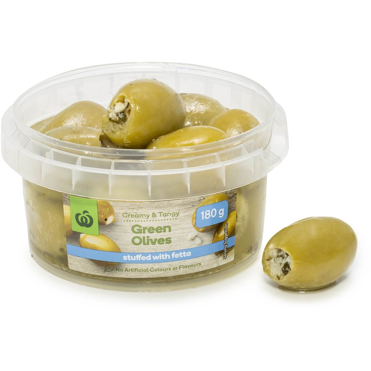 Woolworths Green Olives Filled Fetta Prepacked 180g Woolworths
