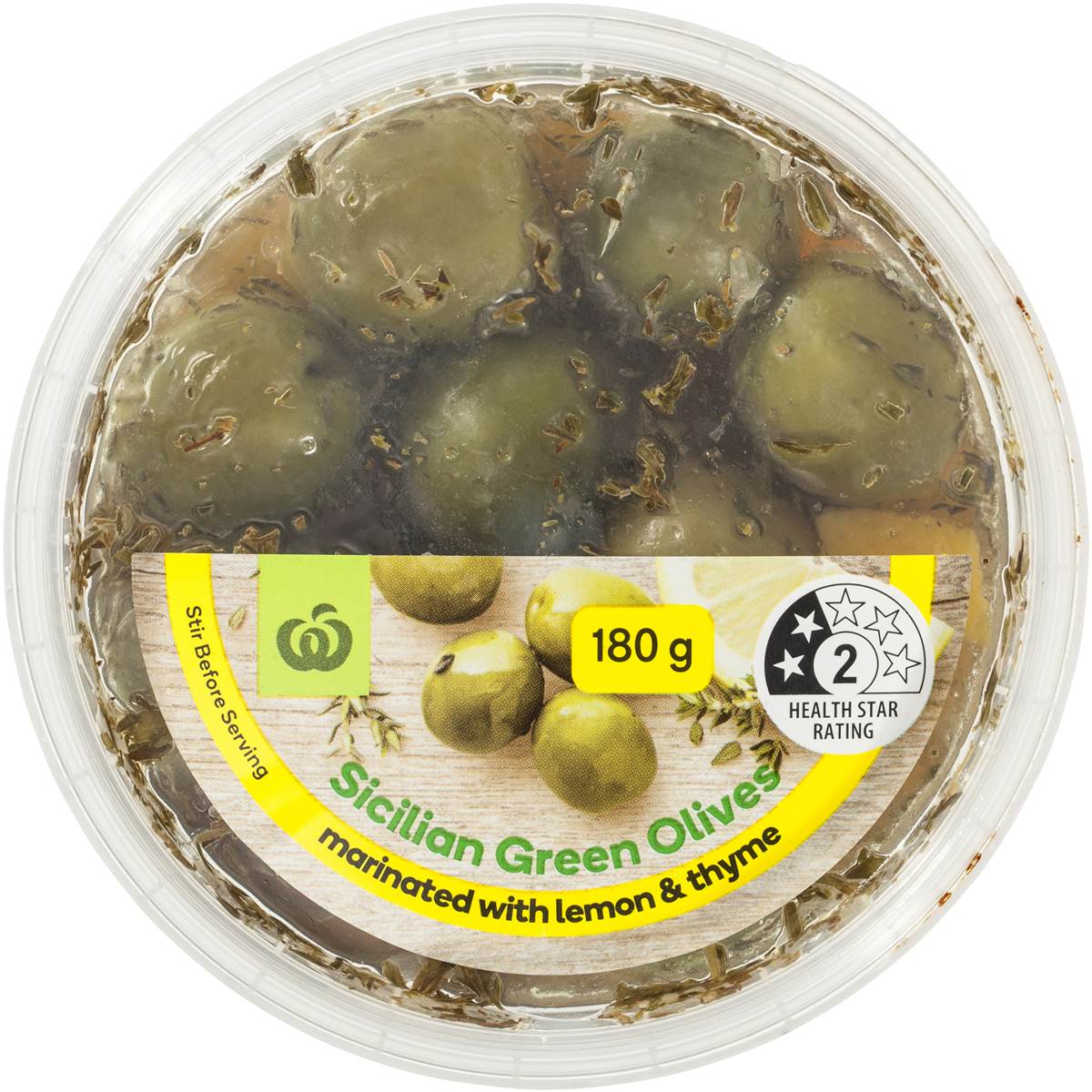 Woolworths Sicilian Olives Lemon & Thyme 180g Woolworths