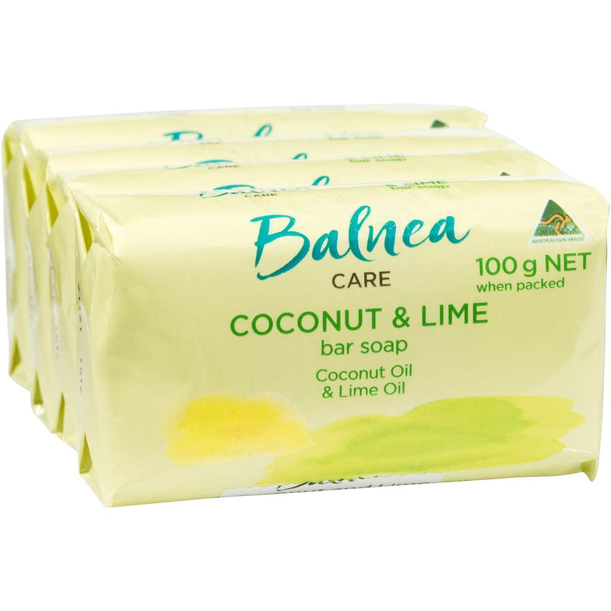 The Balnea Body Company Soap Coconut And Lime 100g X 4 Pack Woolworths