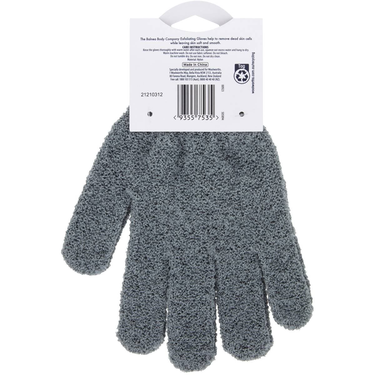 Balnea Exfoliating Gloves Assorted Each Woolworths