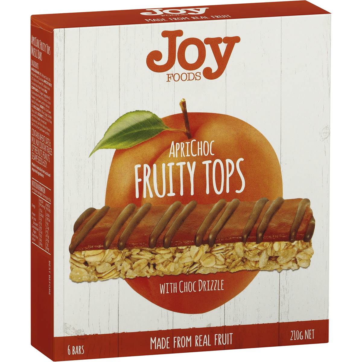 Joy Foods Fruity Tops Aprichoc 210g Woolworths